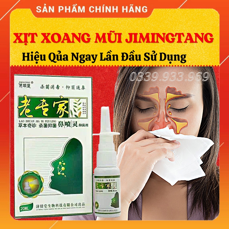 Xịt Xoang Mũi Jimingtang - Vệ Sinh Mũi - Loại Bỏ Sổ Mũi, Nghẹt Mũi, Viêm Mũi Do Thời Tiết, Viêm Xoang Cấp Và Mãn Tính