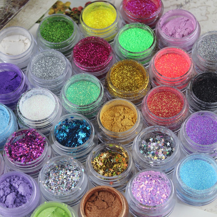 Trang Điểm Sân Khấu Hộp Đêm Bột Phấn Mắt Đơn Sắc Meixier Phấn Cao Ngôi Sao Năm Cánh Làm Móng Sequins