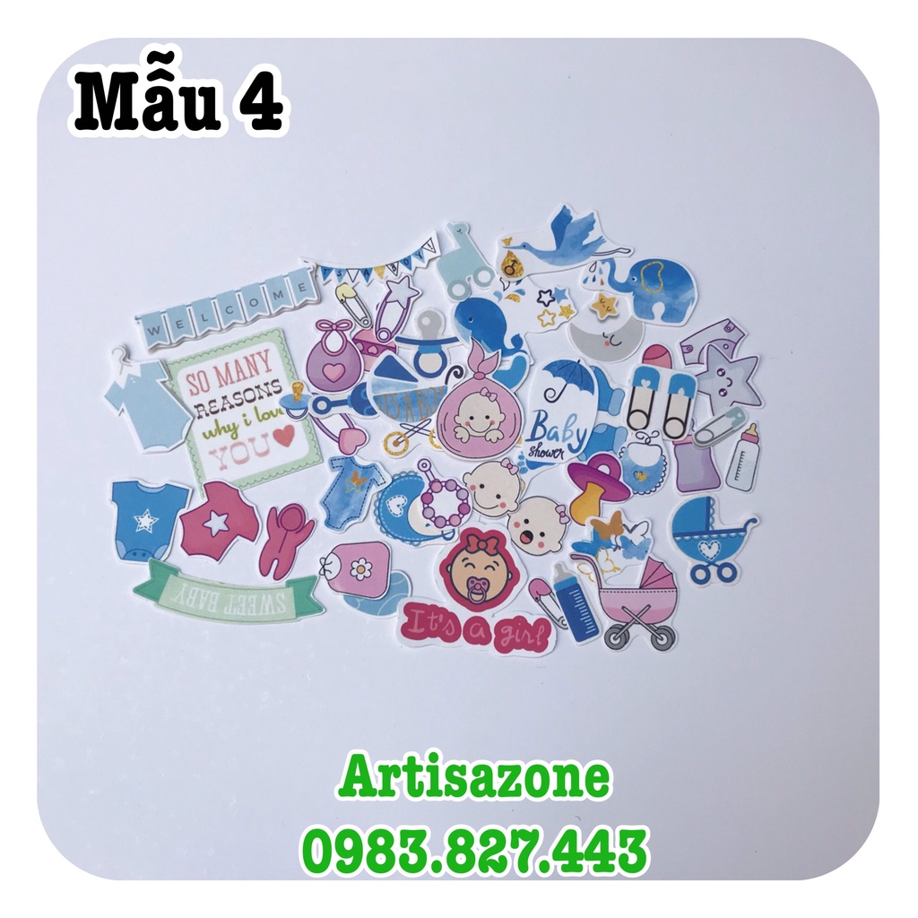 Sticker - Hình cắt trang trí Scrapbook, abum, love box, thiệp (Đọc kỹ mô tả sản phẩm)