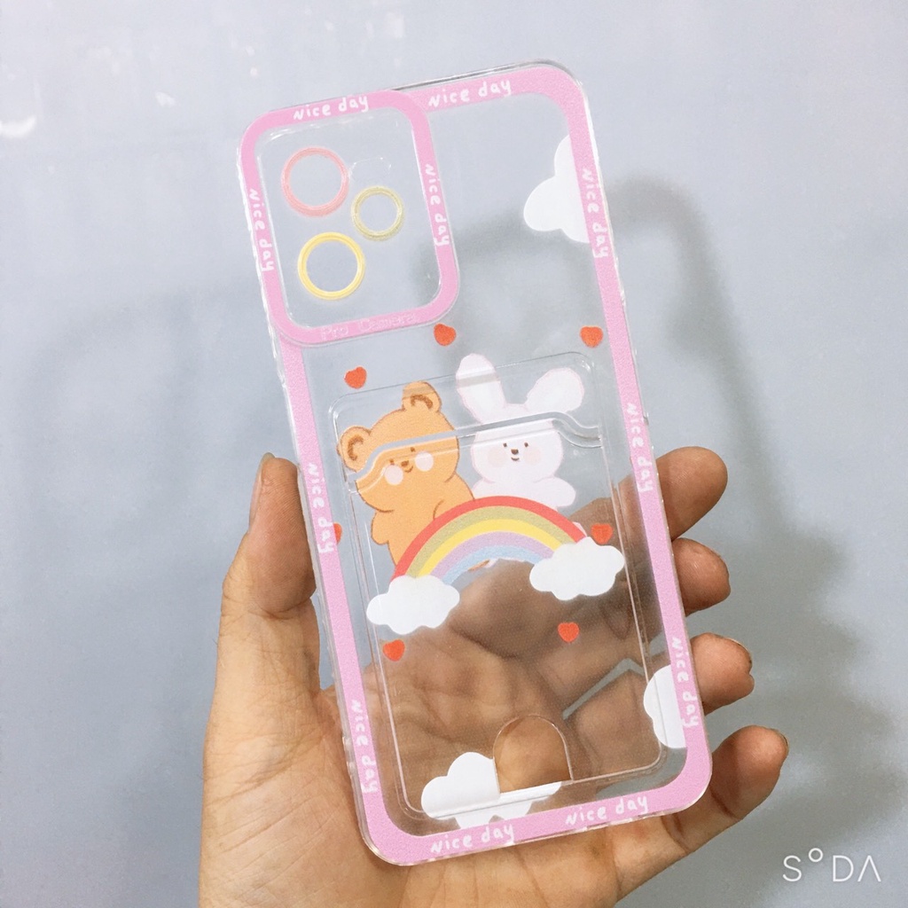 Ốp lưng Realme C35 Ốp dẻo hình viền camera màu, có khay nhét thẻ card nhiều mẫu