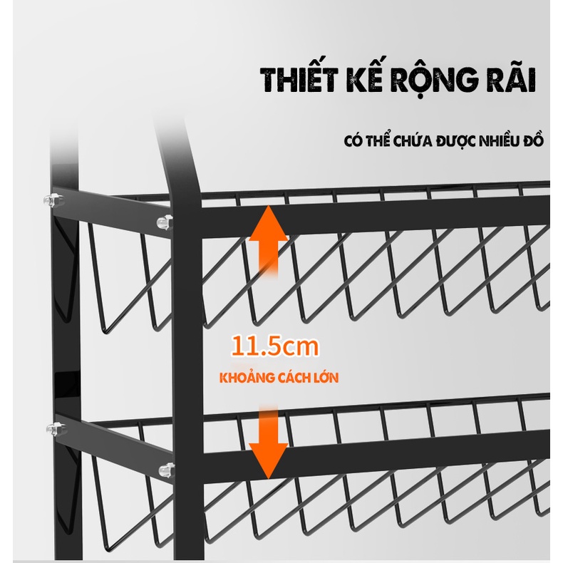 Kệ gia vị 4 tầng nhà bếp Nhập Khẩu sơn tĩnh điện siêu bền đẹp-KGV02