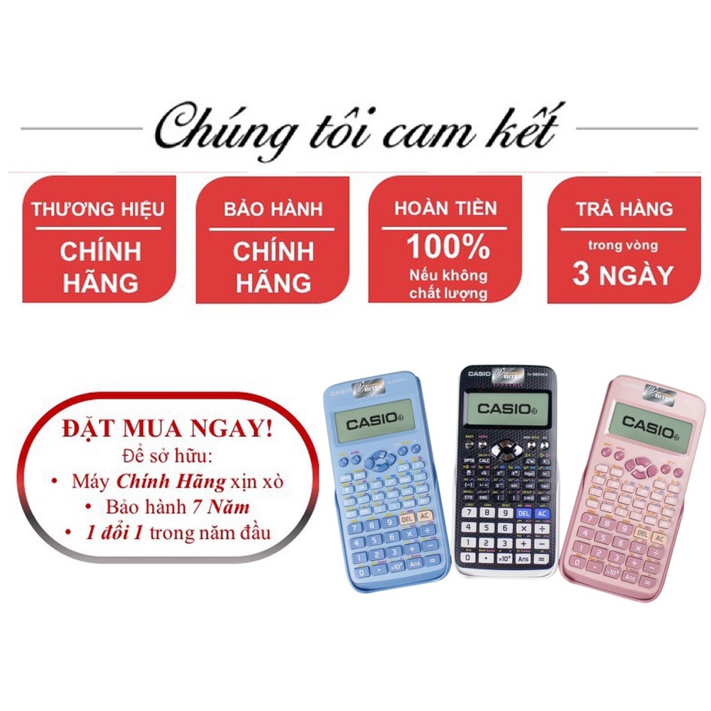 Máy Tính Casio Fx580VN X Bảo Hành 7 Năm Chính Hãng Nhập Khẩu 521 Tính Năng Có Thể Chuyển Đổi Tiếng Việt