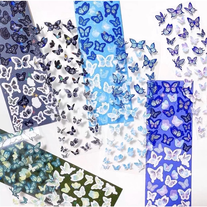 Sticker butterfly bling bling _hình dán trang trí top,card