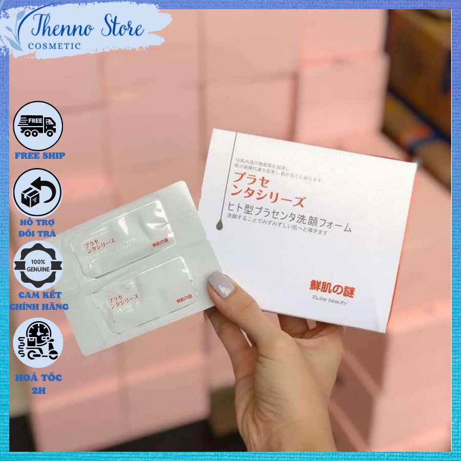 Mặt Nạ Nhau Thai Ủ Trắng Da Rwine Beauty Placenta Face Cleanser Nhật Bản 50 Gói