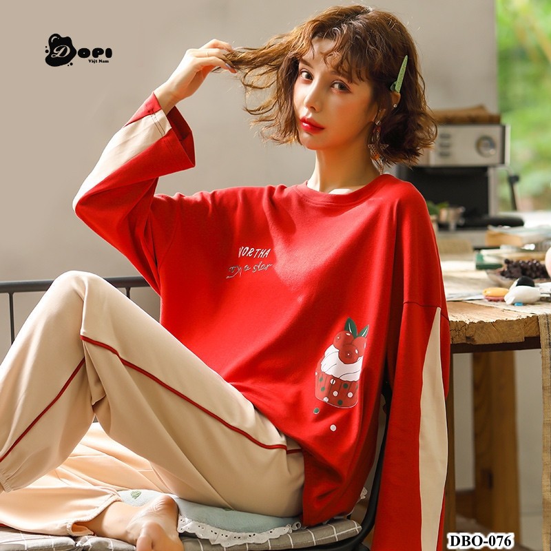 (DBO076) Đồ bộ mặc nhà thu đông dài tay CHUNKEER cao cấp