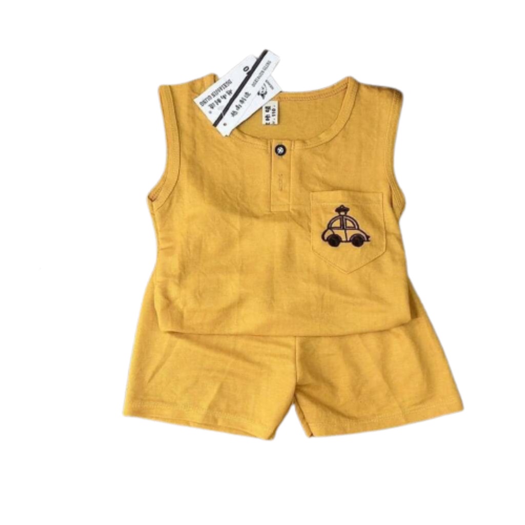 Bộ Ba Lỗ In Hình Ô Tô, Bộ Ba Lỗ Sát Nách Túi Cho Bé Trai Bé Gái Từ 6 - 28kg - Minky Baby