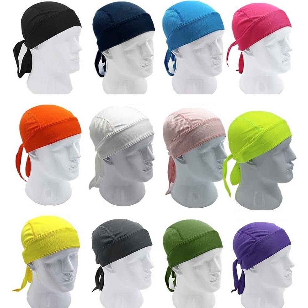 Mũ quấn đầu bandana buộc chặt điều chỉnh màu trơn lái xe mô tô có 16 màu
