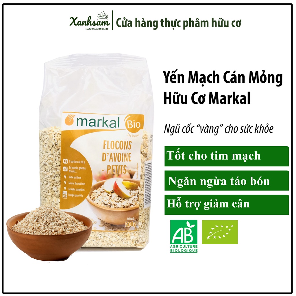 Yến Mạch Cán Mỏng Hữu Cơ Markal 500gr - XanhSam Organic
