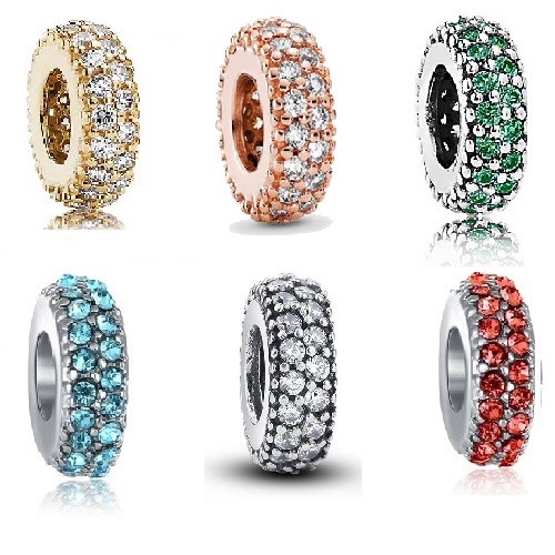 Charm tròn đính đá nhỏ xinh - Linhcharms