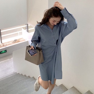 Đầm sơ mi kẻ sọc form rộng thời trang trẻ trung