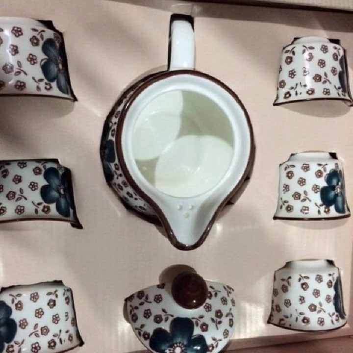 BỘ ẤM TRÀ MINI 1 ẤM 6 TÁCH CAO CẤP ( màu đỏ )