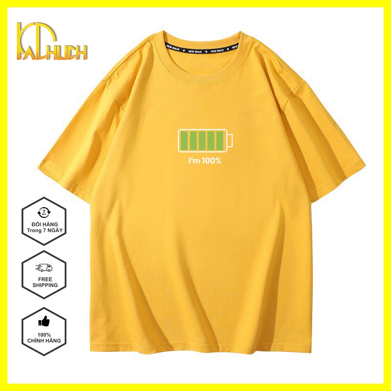 ÁO THUN NAM NỮ UNISEX TAY LỠ FORM RỘNG IN PIN 100