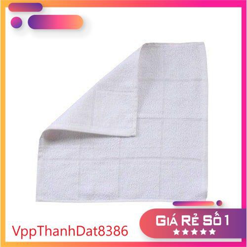 (Sale)  Khăn Lau Trắng Đa Năng Chất Liệu Cotton Sợi 20x20cm Khăn Trắng Lau Sạch Mọi Thứ