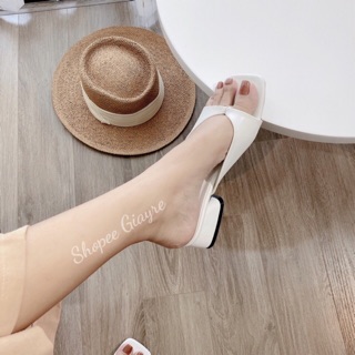 Dép kẹp xỏ da mềm xinh xắn gót 2cm