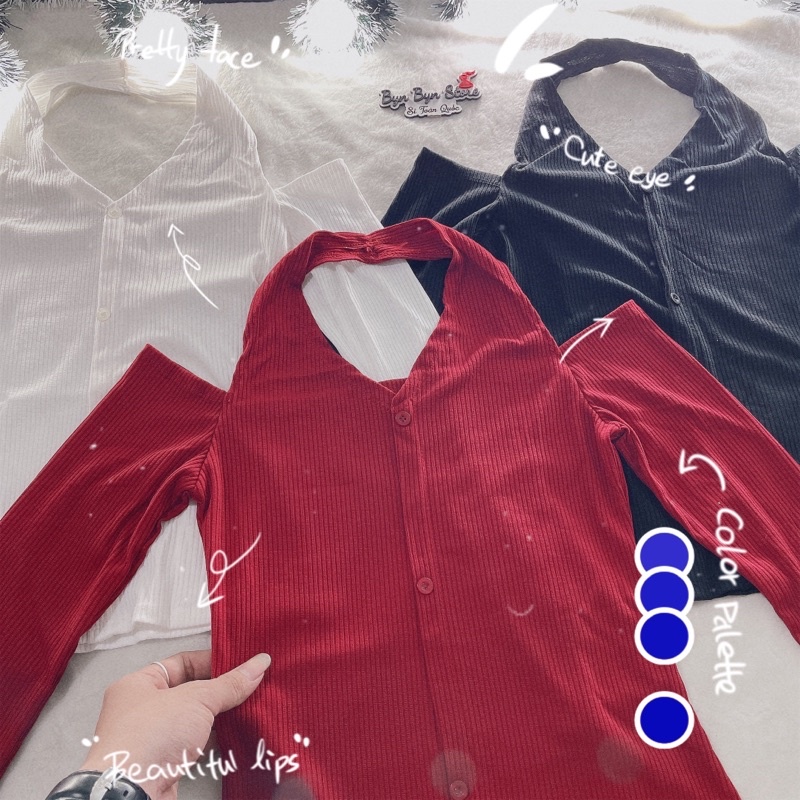 ÁO KIỂU TRÒNG CỔ ĐỎ CỰC XINH TRONG2