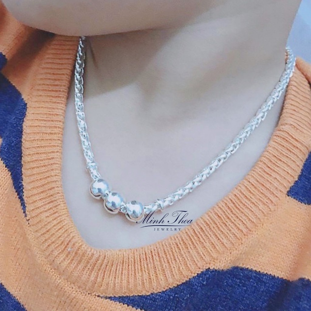 Dây chuyền vòng cổ bạc trẻ em, trang sức bạc nguyên chất an toàn cho bé Minh Thoa JEWELRY