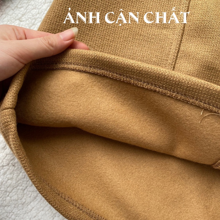 Chân Váy Nâu  form váy chữ A, dạ ép dày dặn
