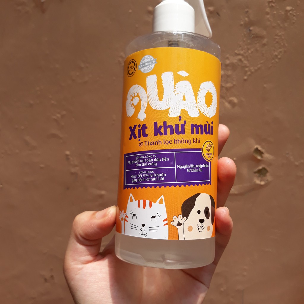 Xịt khử mùi hôi và diệt khuẩn cho chó mèo QUÀO (300ml) (Shop Bunny Beans)