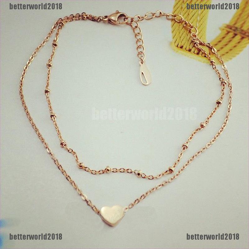 [Better] Sexy Gold Tone Love Heart Ankle Bracelet Double Layer Chain Foot Anklet [World] | BigBuy360 - bigbuy360.vn