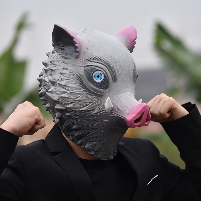 Mặt Nạ Latex Hóa Trang Nhân Vật Anime Demon Slayer Inosuke Vui Nhộn