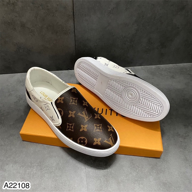 Giày lười nam Slip on hoạ tiết LV cao cấp hàng đẹp | BigBuy360 - bigbuy360.vn