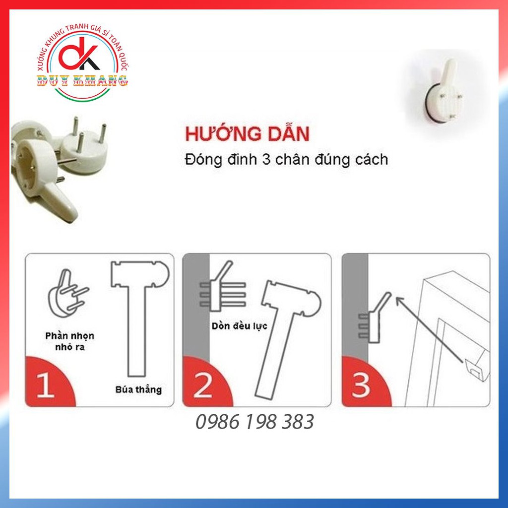 [FREE SHIP] Đinh 3 chân treo khung tranh Duy Khang, đinh treo khung ảnh đóng tường tiện lợi