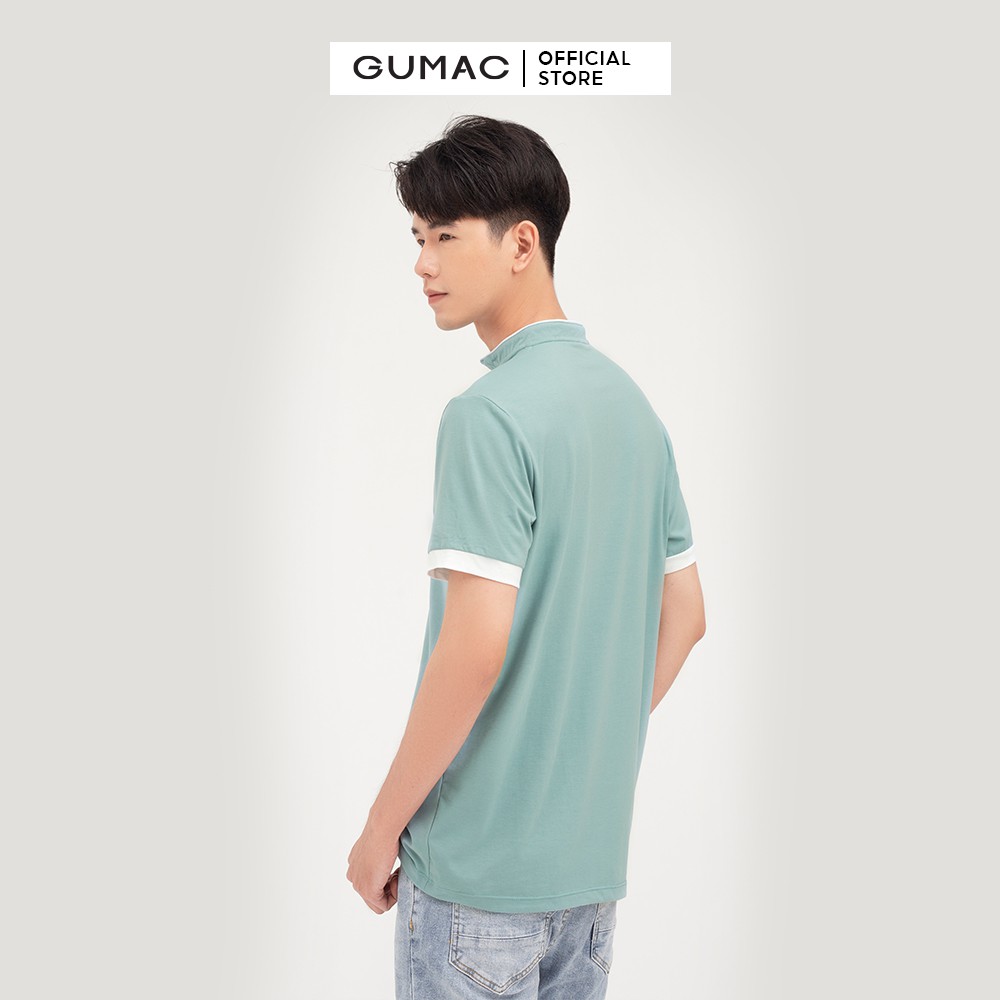 [Mã WABRGU72 giảm 10% tối đa 50k đơn 250k] Áo thun polo nam có cổ GUMAC tay phối viền chất cotton cao cấp ATNB462