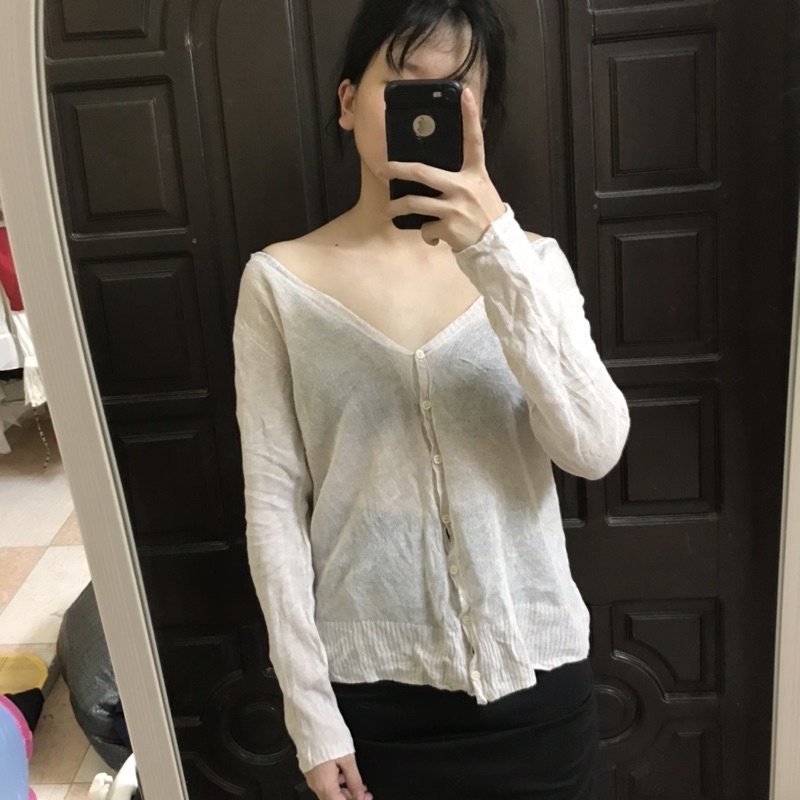 Áo khoác len Cadigan len lưới mỏng Size M