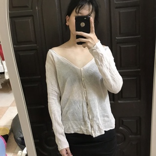 Áo khoác len Cadigan len lưới mỏng Size M