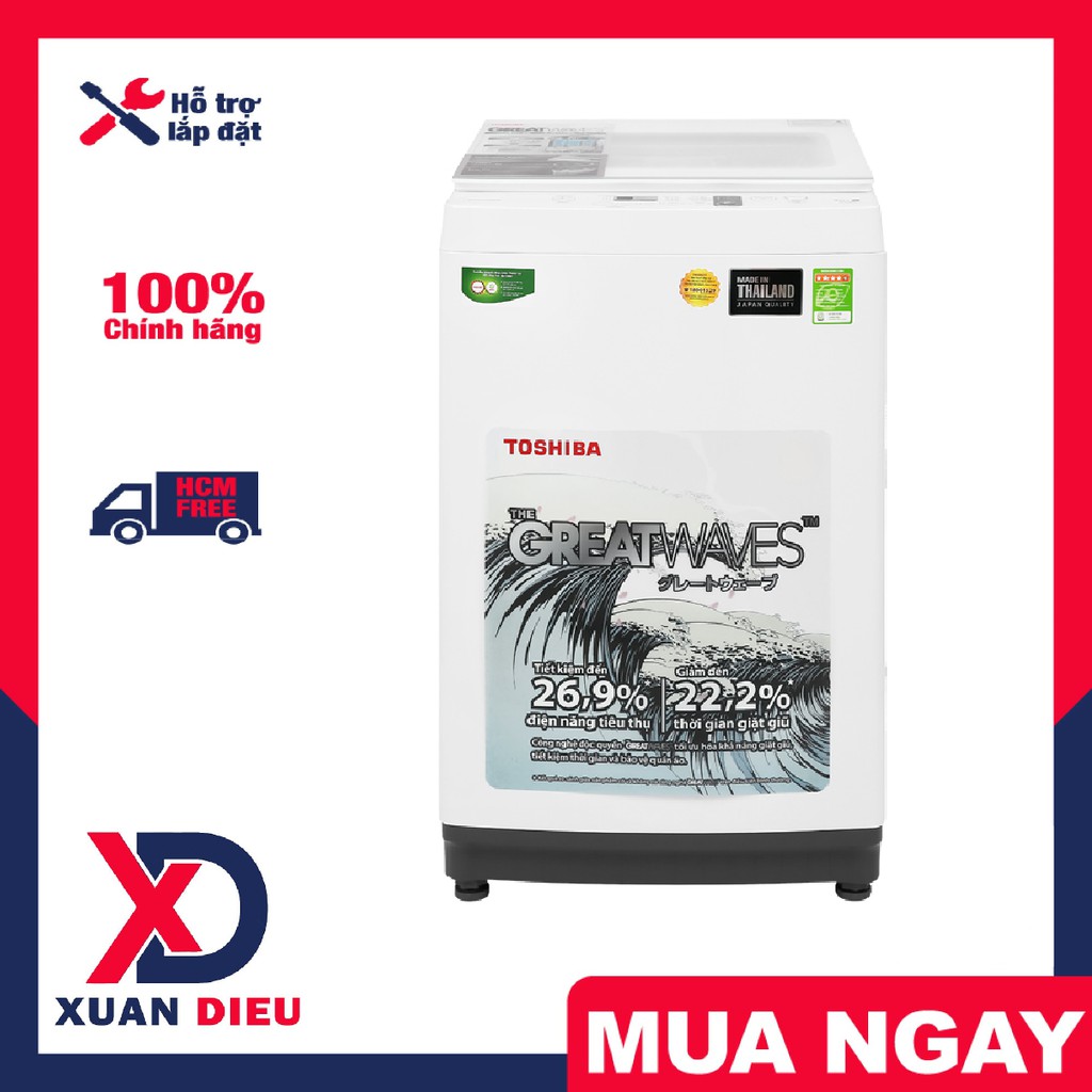 Máy giặt Toshiba 9 kg AW-K1000FV(WW) mới 2020,điện tiêu thụ 4.0 Wh/kg, Khử mùi kháng khuẩn.Giao miễn phí HCM