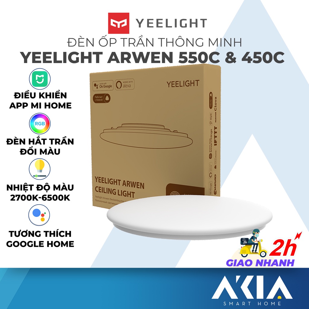 Đèn trần Yeelight Arwen C Series 450C &amp; 550C - LED chính vàng trắng 2700K-6500K, hắt đổi màu RGB, Tương thích Google