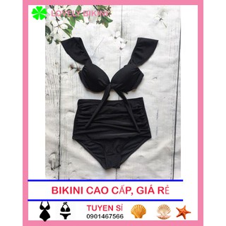 Set Bộ Đồ Quần Áo Tập Bơi Đi Tắm Biển Nữ Bikini 2 mãnh cánh tiên đen mút dày siêu rẻ ( kèm ảnh thật)