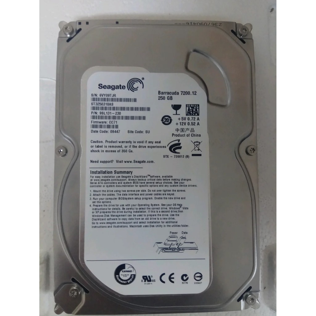 Ổ Cứng Pc 250 Gb Seagate Sata 3.5 Inch
