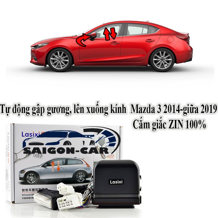 🔥HCM-Bộ tự động gập gương, lên xuống kính cắm giắc gin xe mazda 3 2014-2016-2017-2018-2019