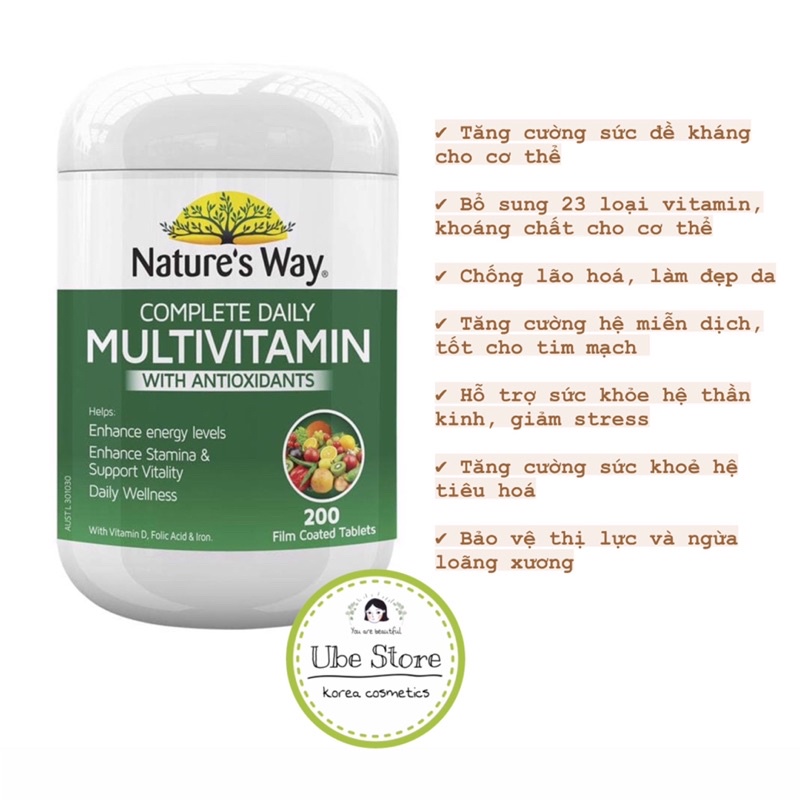 VITAMIN TỔNG HỢP NATURE'S WAY MULTIVITAMIN | Thế Giới Skin Care