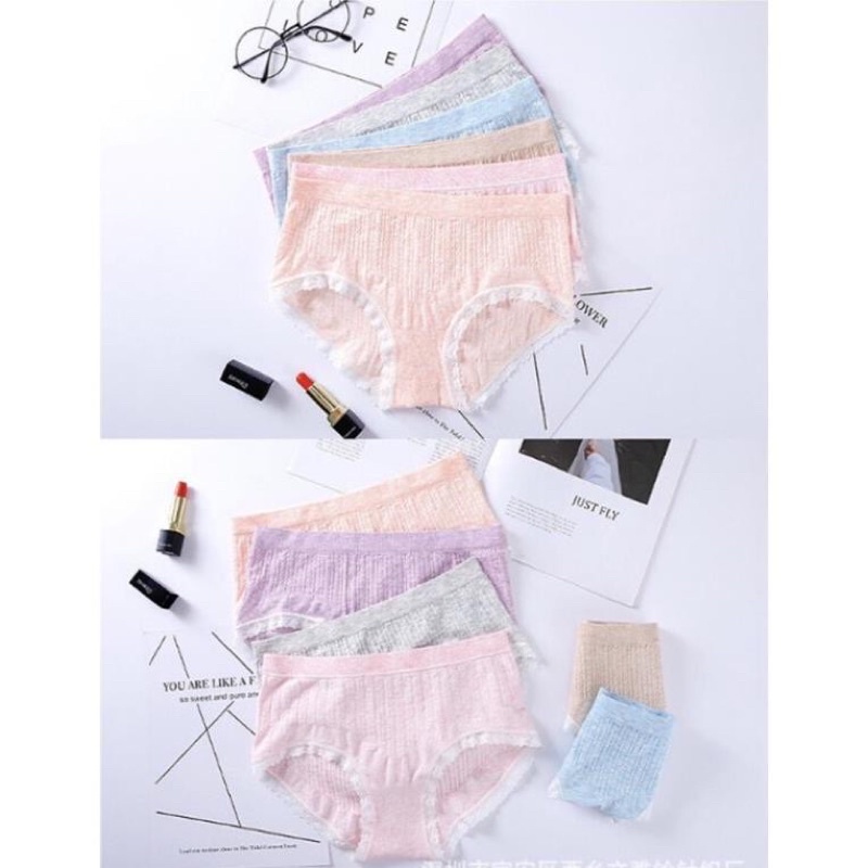 Set 5 Quần Lót Nữ  Muji xuất Nhật Viền Ren