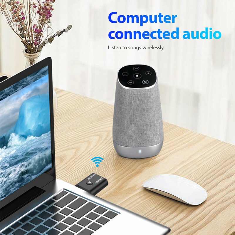 Bộ Thu Phát Âm Thanh Bluetooth 2 Trong 1 Có Dây Cáp AUX 3.5mm Cho TV / PC / Xe Hơi