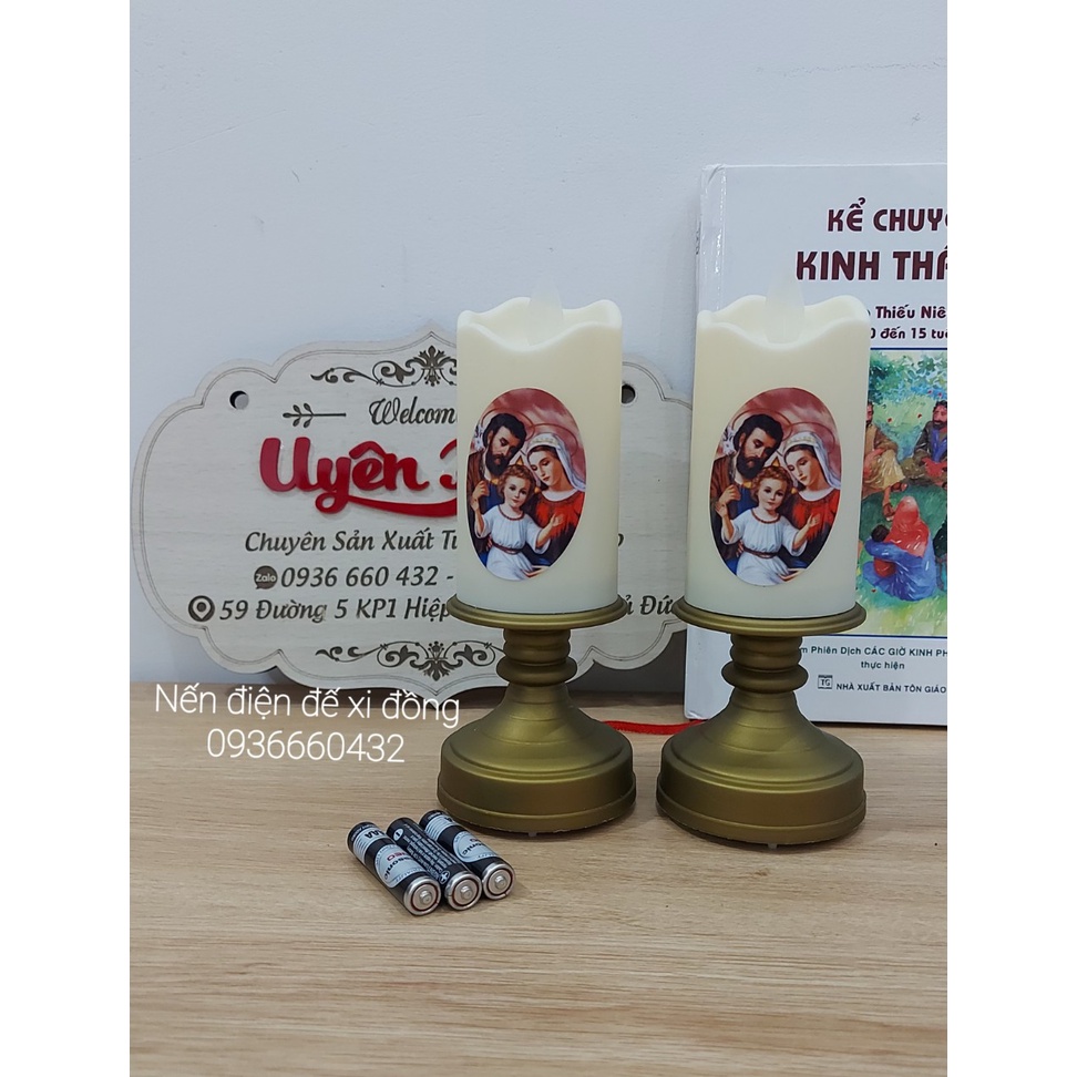 CẶP ĐÈN THỜ CÔNG GIÁO NẾN LED THẮP SÁNG BÀN THỜ GIA ĐÌNH C.Ô.N.G GI.ÁO CÓ NHIỀU KÍCH THƯỚC