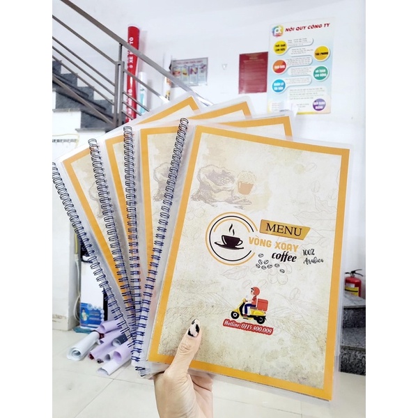 In Menu quán ăn, menu dịch vụ spa, menu quán trà sữa c300 ép Plastic có hàng luôn trong ngày