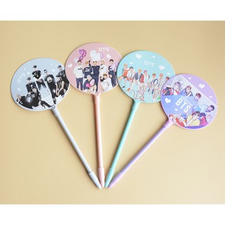 bút quạt bts, siêu cute mực gel đen, có thể thay ngòi