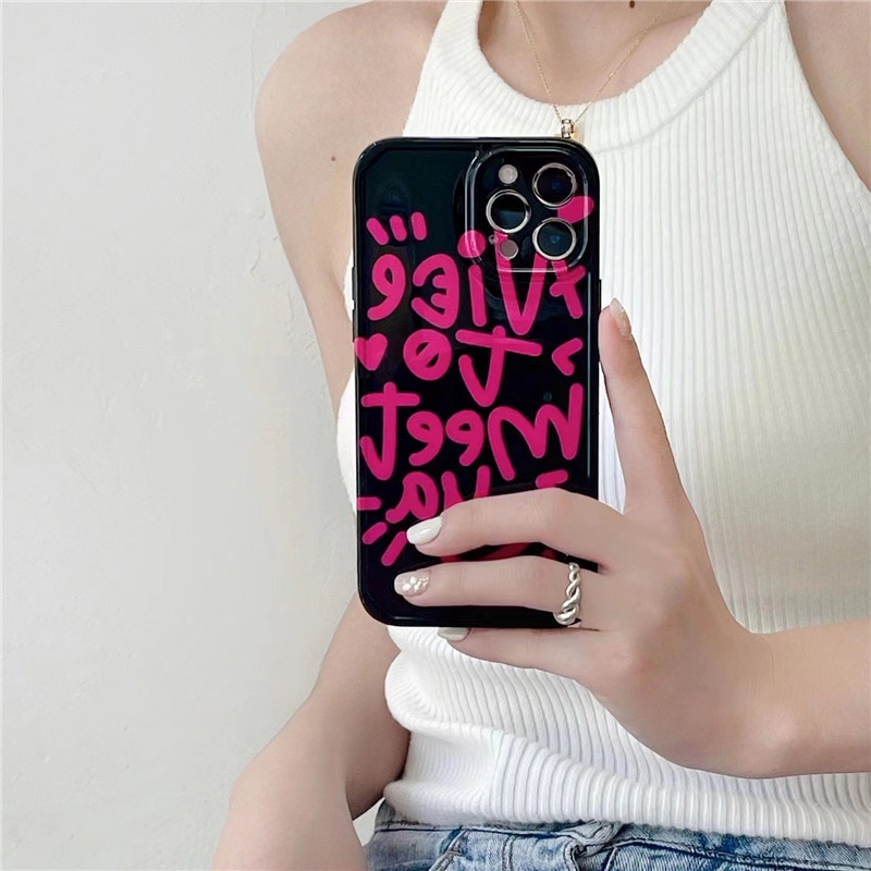 Ốp Điện Thoại IMD Mềm Họa Tiết Hoạt Hình Màu Hồng Dễ Thương Cho IPhone13 12 11 MAX X/XS XR XSMAX 7P/8P