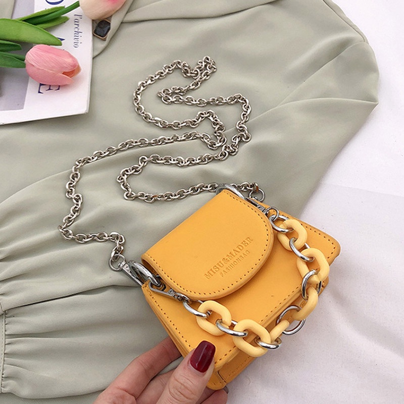 IELGY Túi Đeo Chéo Vai Dây Xích Thời Trang Đơn Giản Dành Cho Nữ