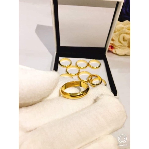 Nhẫn 2 chỉ trơn màu 24k khắc mộc 9999 110.15