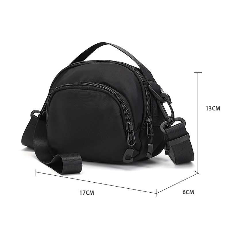 Túi Nam Đeo Chéo Mini Nhỏ Gọn LEO SHOP Màu Đen KT 16x13x6 Cm Vải Oxford Cao Cấp Trượt Nước T12