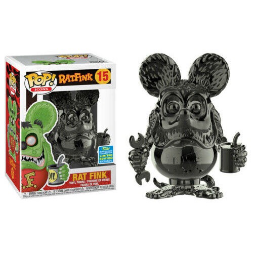 Đồ chơi mô hình funko pop 15 Rat Fink (Black Chrome) [Summer Convention]