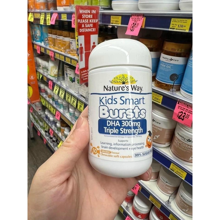Viên nhai Nature’s Way Kids Smart Triple Strength DHA 300mg 50 viên