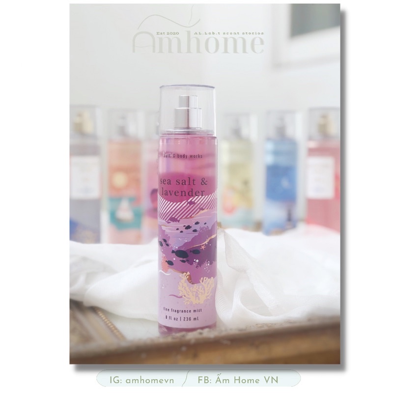 💐Xịt thơm SEASALT LAVENDER💐 BODYMIST Fullsize 236ml Bath&Bodyworks