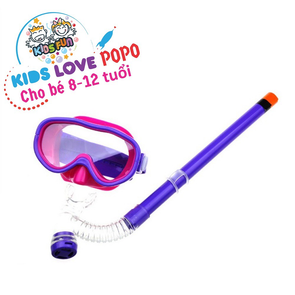 Kính bơi Ống thở JUNIOR POPO Cho Bé từ 10 tuổi trở lên, mắt trong suốt ngăn nước tuyệt đối.
