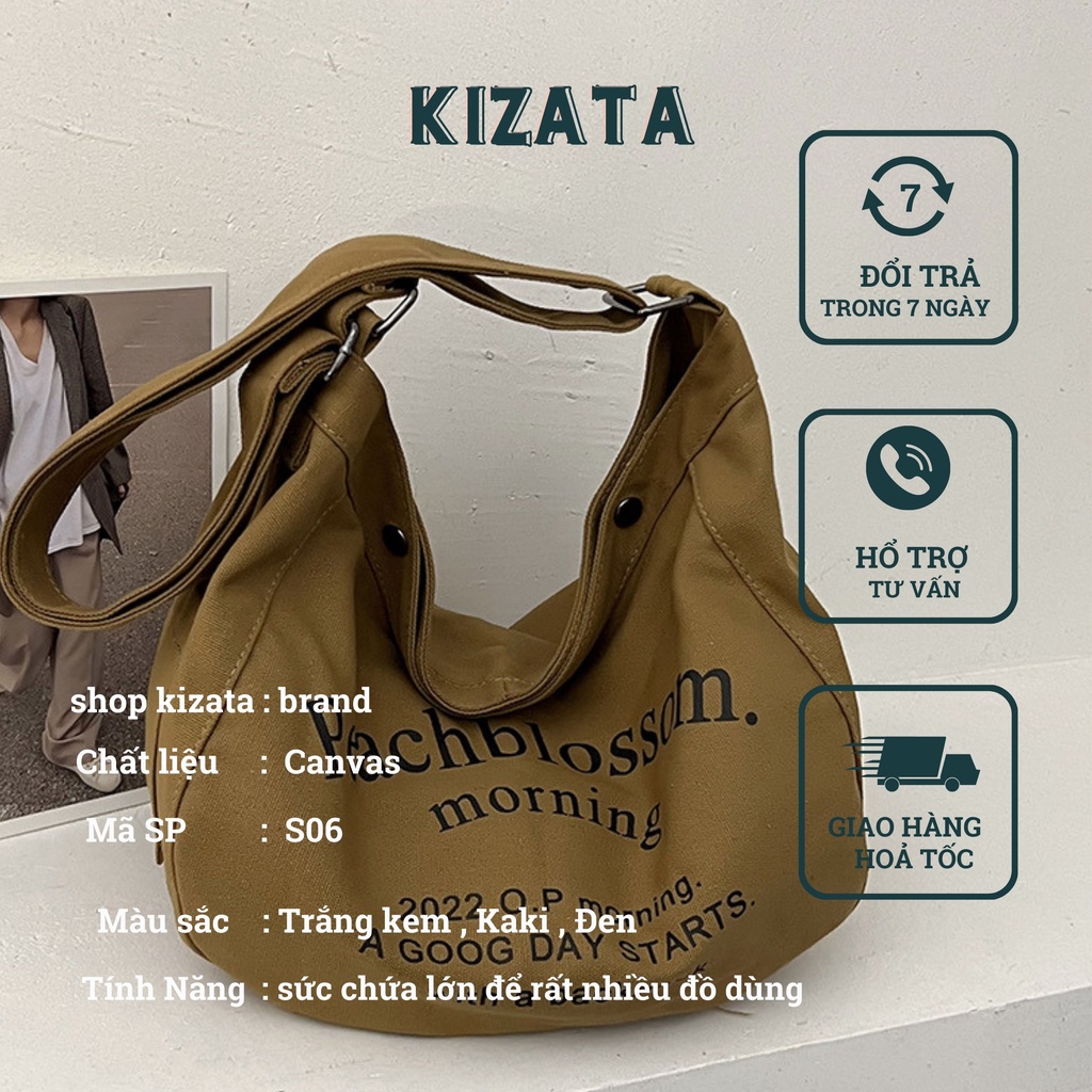 Túi Đeo Chéo Canvas Cỡ Lớn Thời Trang Hàn Quốc Học Sinh Sinh Viên Đi Học  Đi Chơi Du Lịch  S06