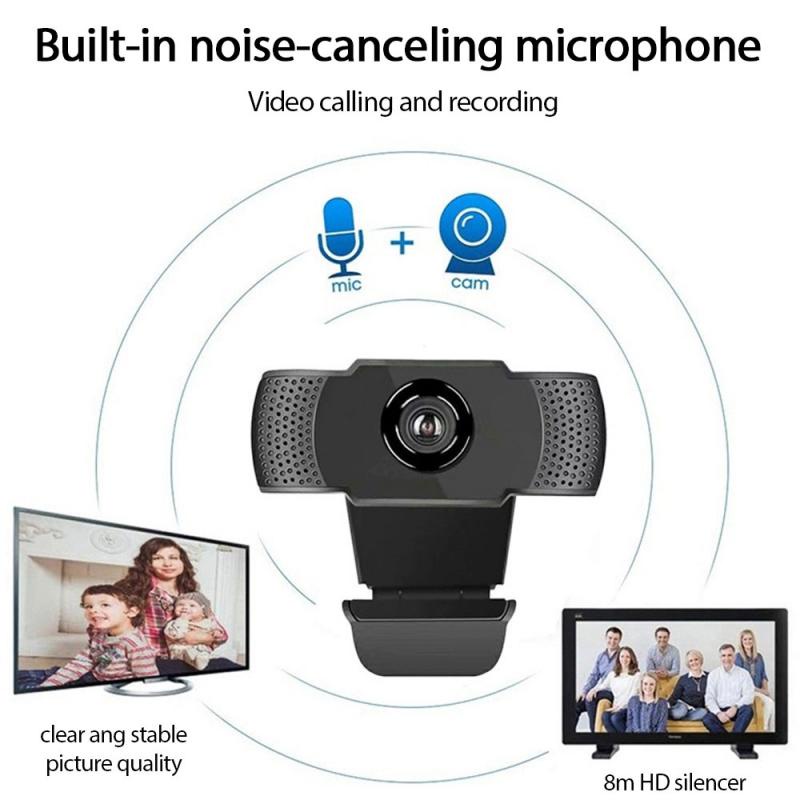 Webcam HD 1080P mini tích hợp mi cờ rô xoay được tiện lợi dành cho máy tính